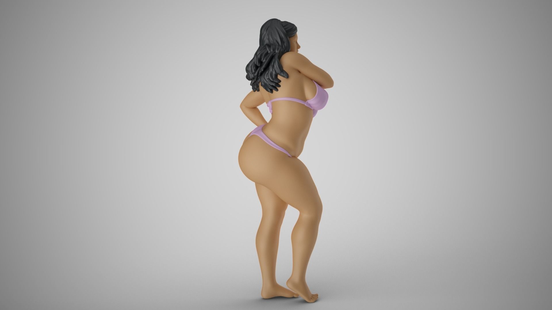 Girl Holding Hand on Shoulder 3D print model_9