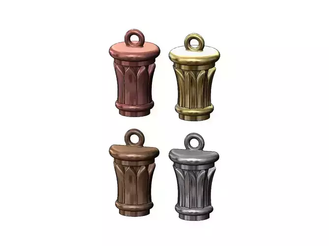 Egyptian Papyrus Leaves Capital Pendants 3D print model