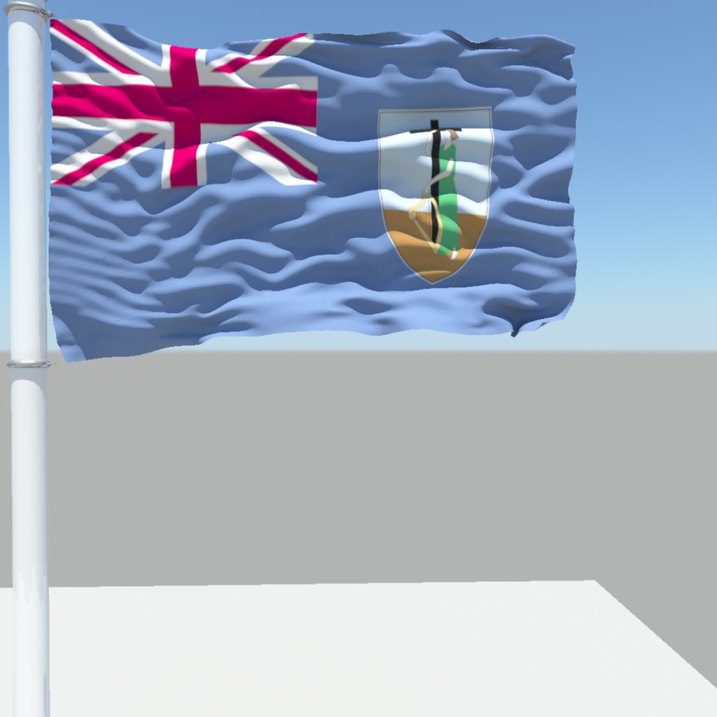 Montserrat flag 3D model_1