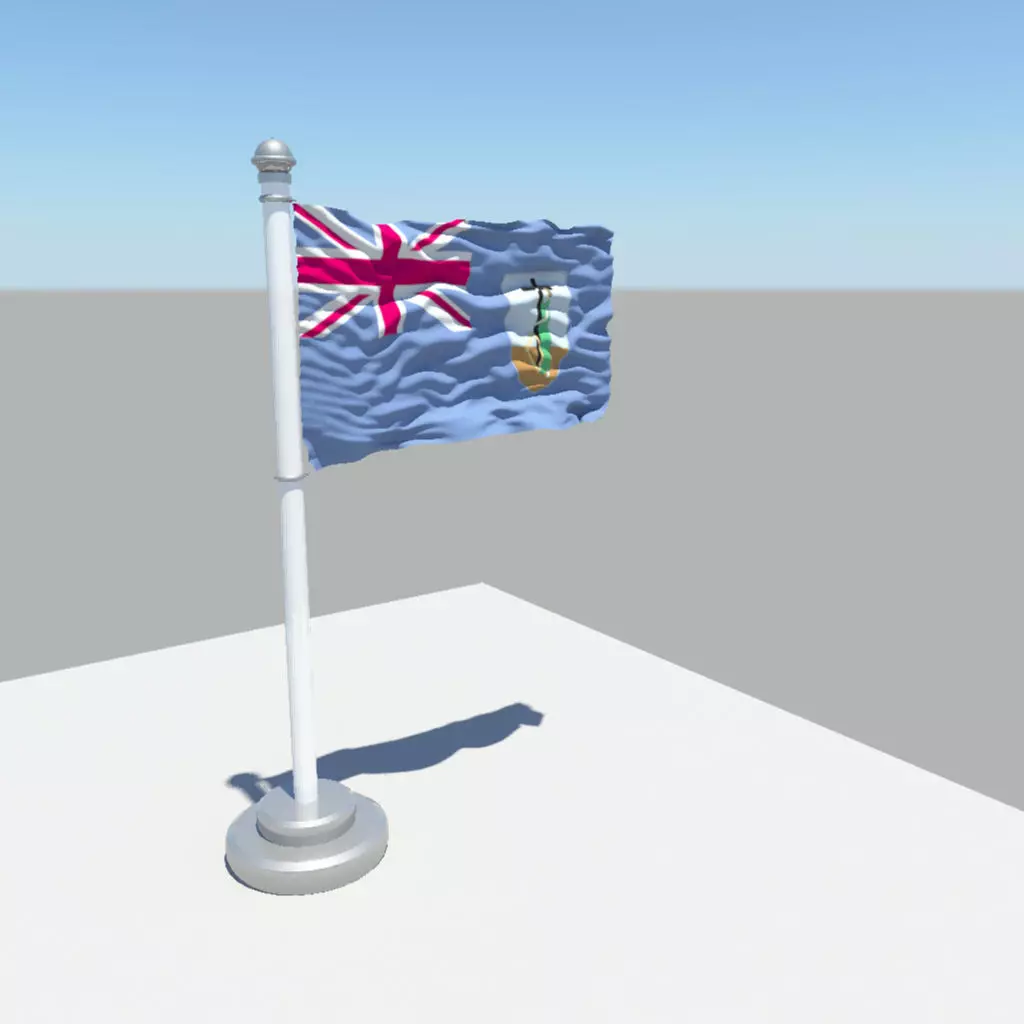 Montserrat flag 3D model_0
