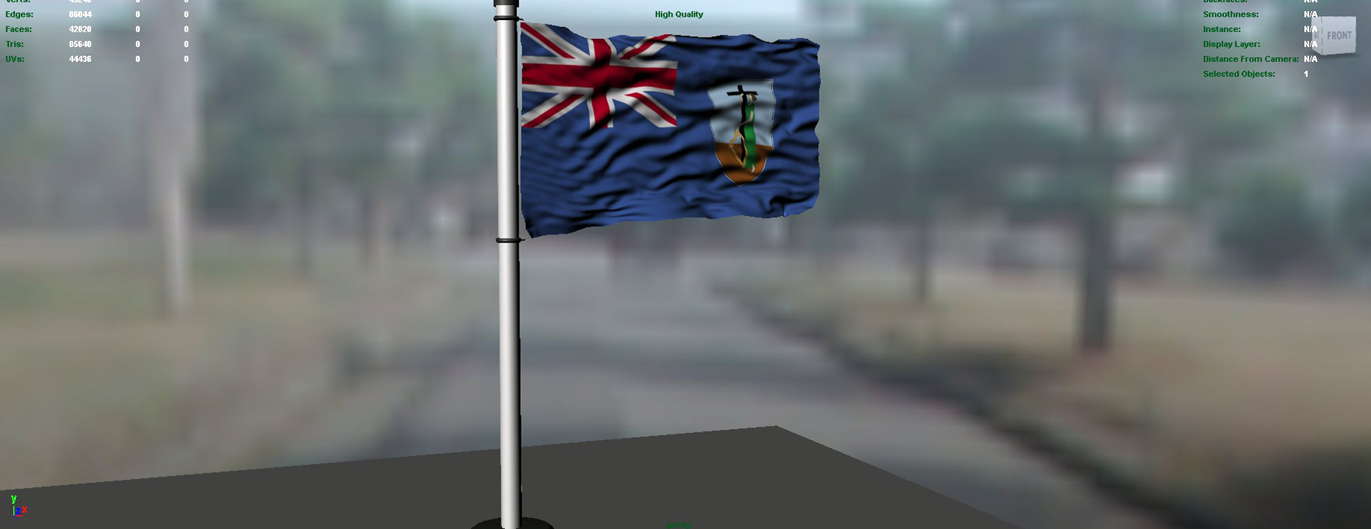 Montserrat flag 3D model_2