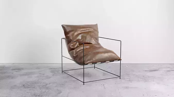 Modern scandinavian style leather lounge chair