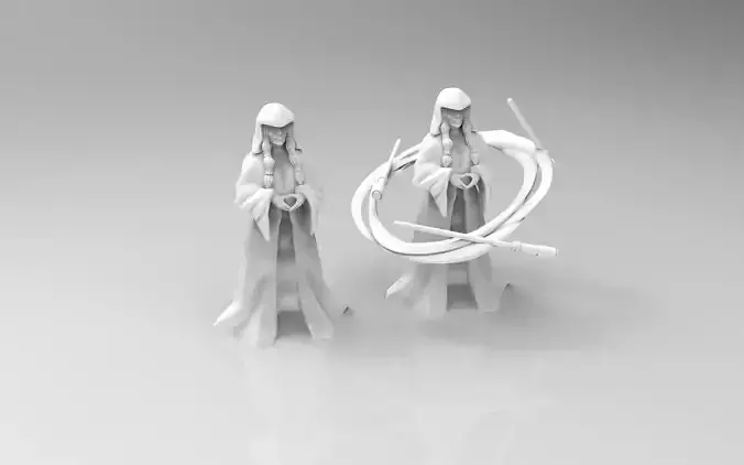 Traytor two figurines with bow and arrow 3D print model