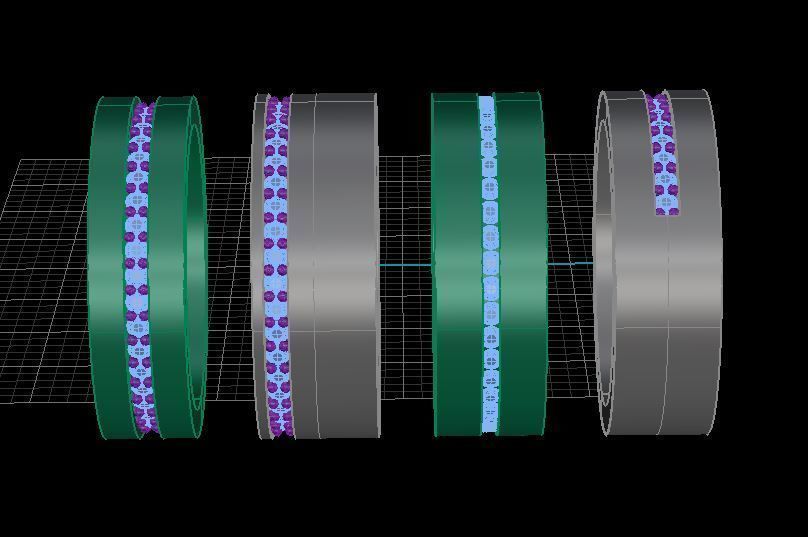 Four Diamond Wedding Band 3D model_1