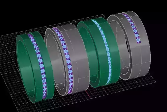 Four Diamond Wedding Band