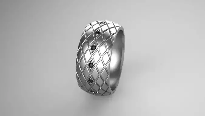 Wedding bands diamonds 3D print model