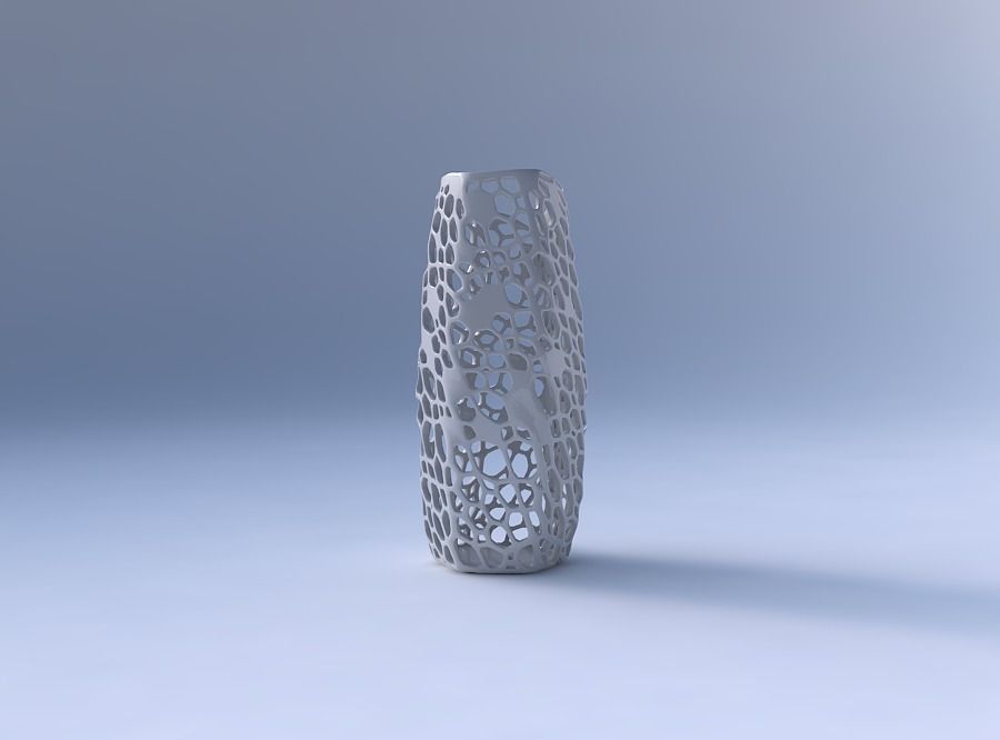 Vase arc hexagon with dense organic lattice 3D print model_4
