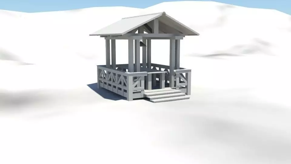 garden house Free low-poly 3D model_0