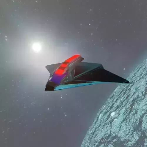 Alien spaceship and planet