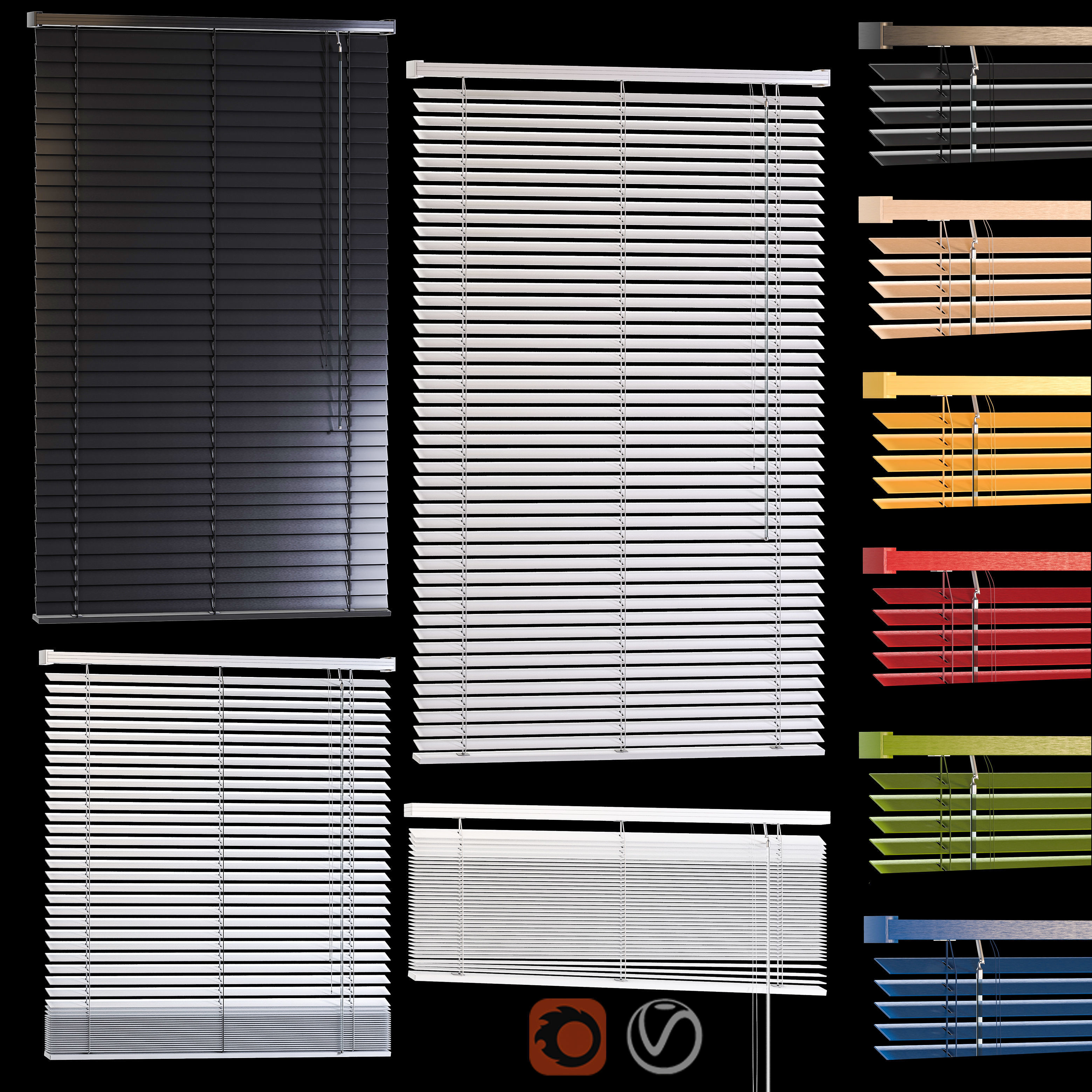 WOODand PVC Blinds 3D Model Collection_7