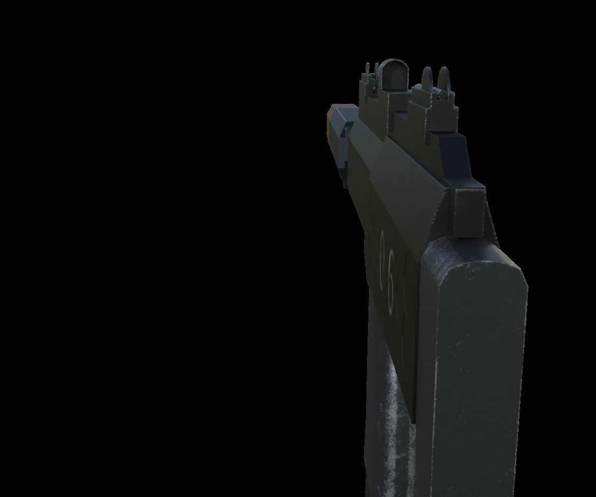 Sci-fi gun Low-poly 3D model_3