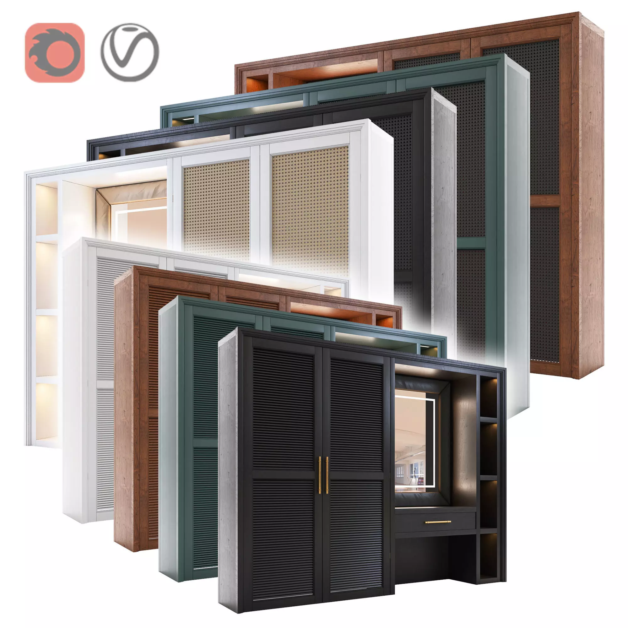 Wardrobe set01 3D model_0