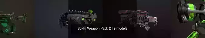 Sci-Fi Weapon Pack 2 3D Model Collection