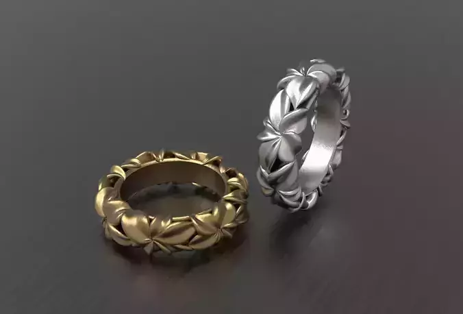 Wedding Ring With Lili Flower