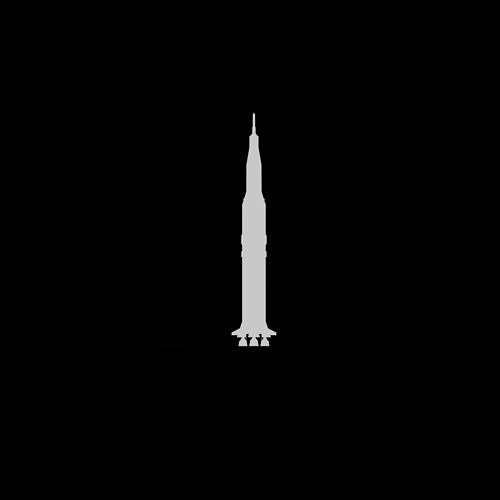 Saturn V Rocket 2D Cutout Low-poly 3D model