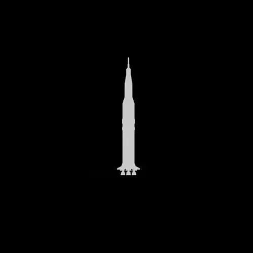 Saturn V Rocket 2D Cutout Low-poly 3D model