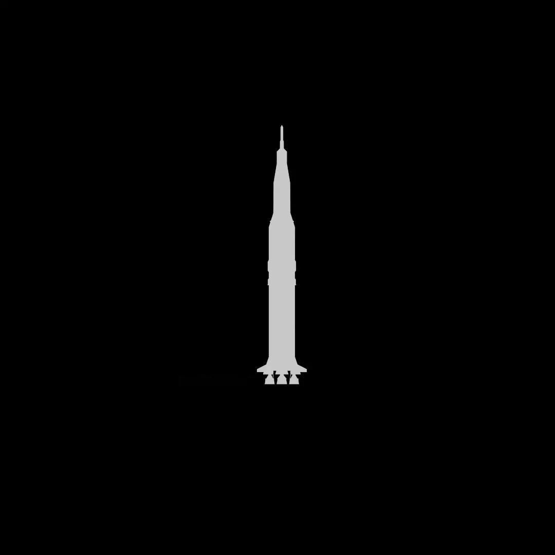 Saturn V Rocket 2D Cutout Low-poly 3D model_0