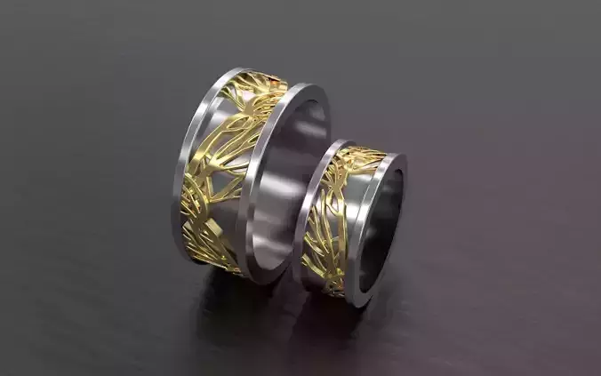 Wedding Rings With Tree Brenches