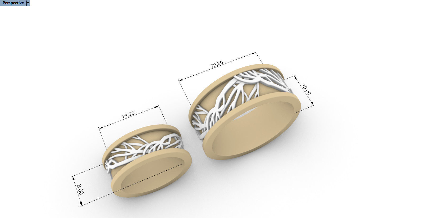 Wedding Rings With Tree Brenches 3D print model_10
