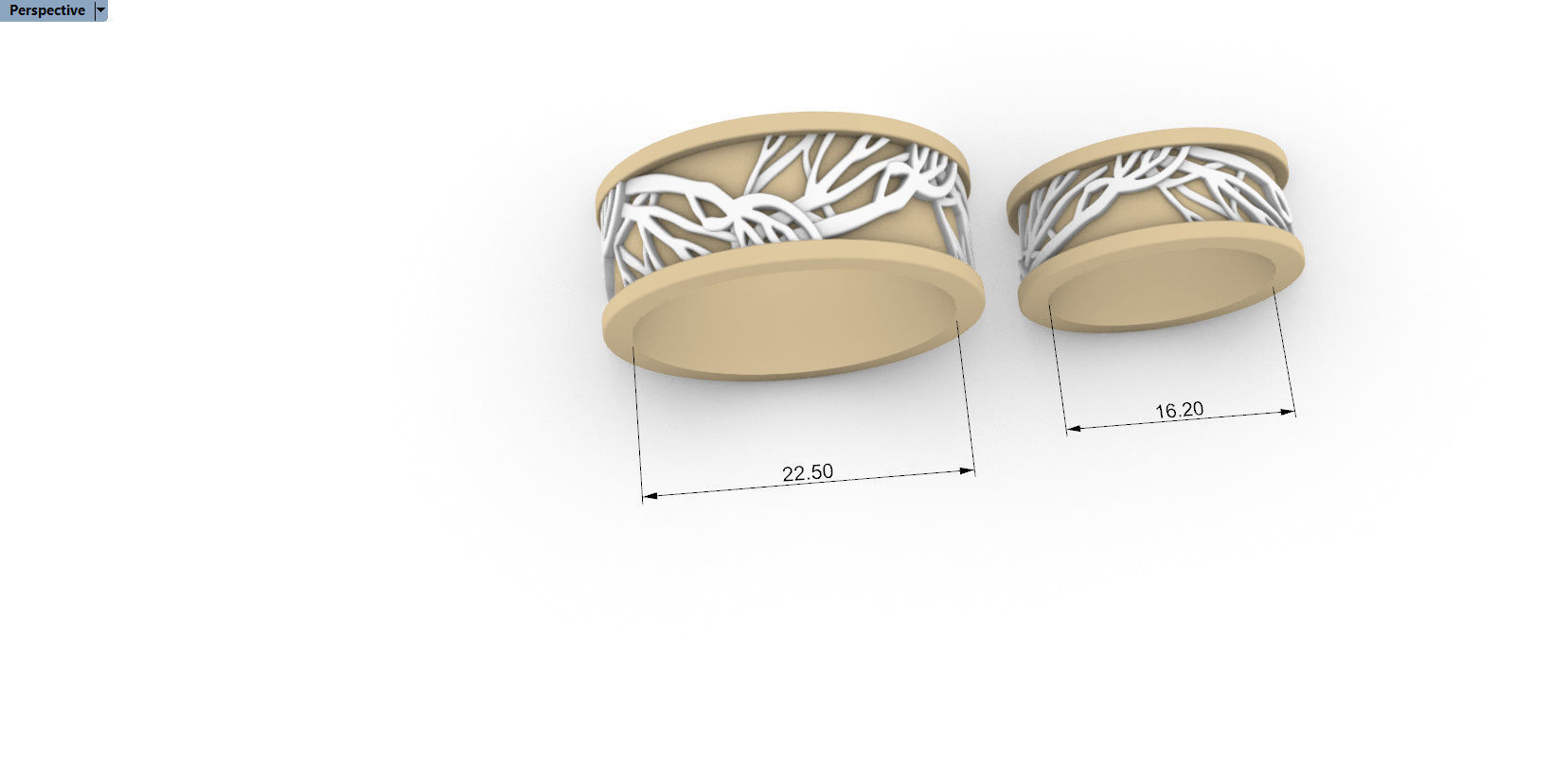 Wedding Rings With Tree Brenches 3D print model_7