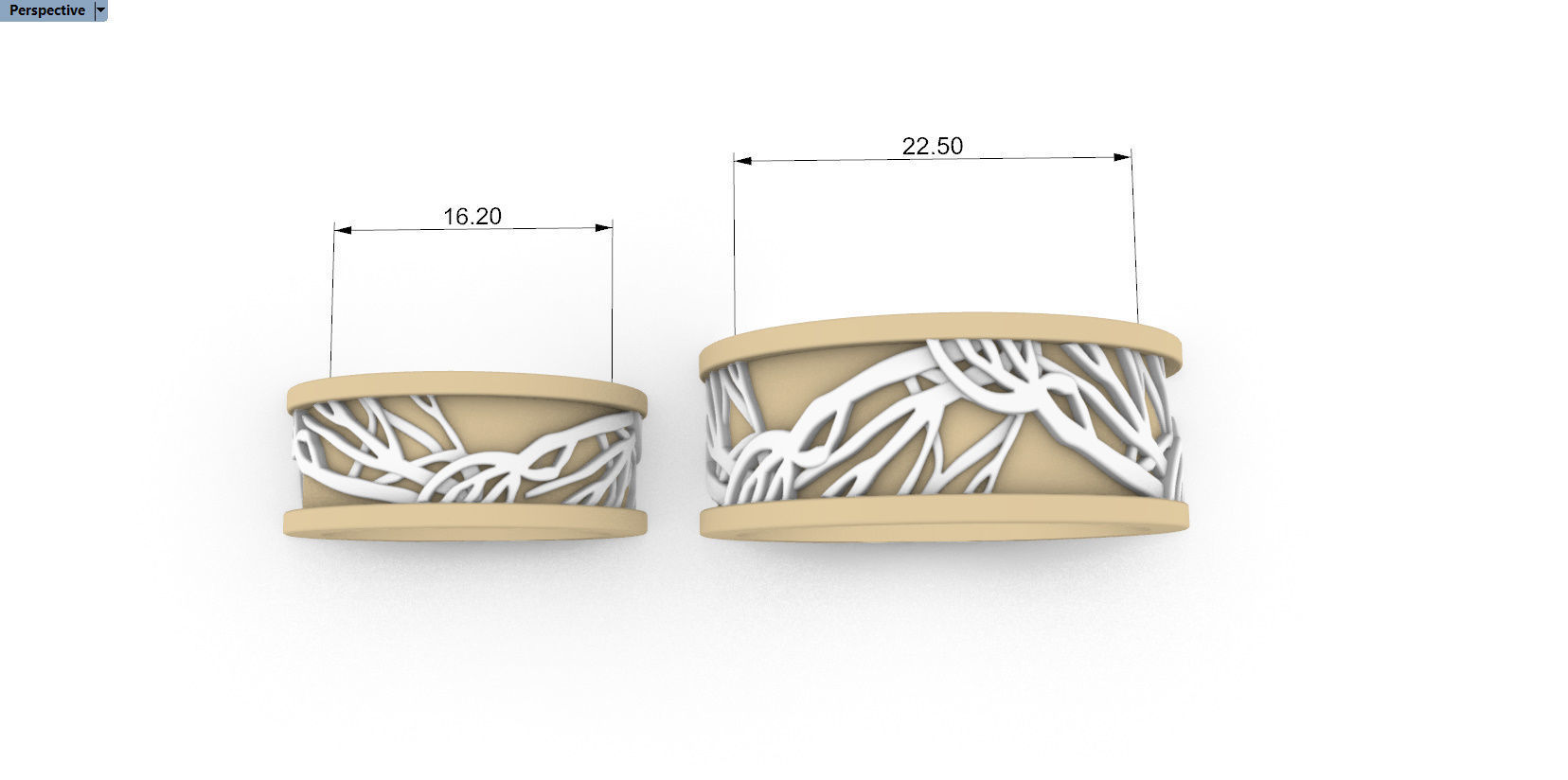 Wedding Rings With Tree Brenches 3D print model_8