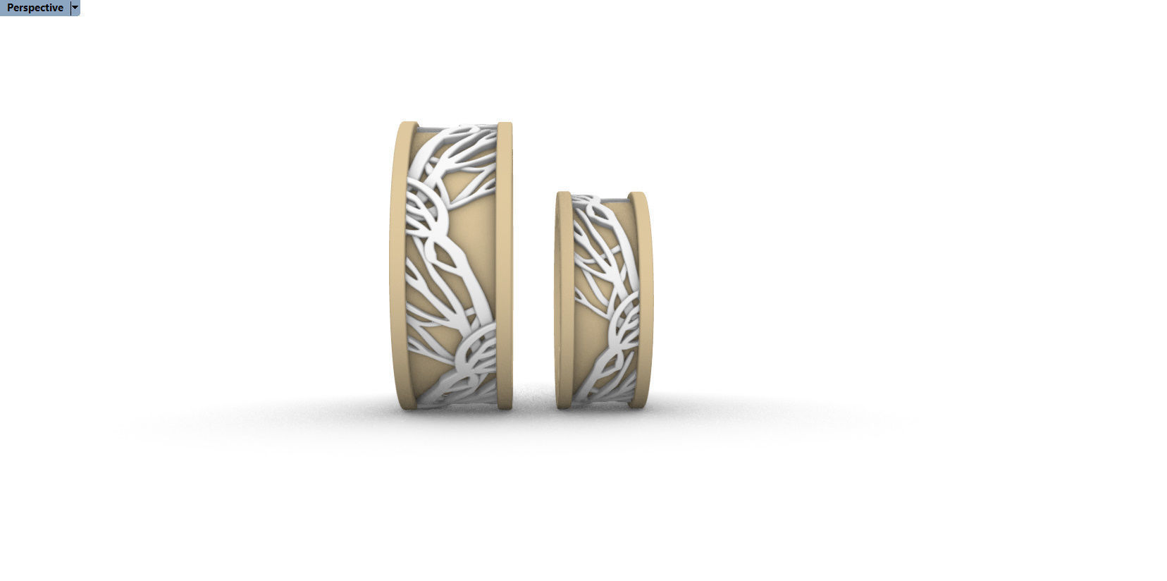 Wedding Rings With Tree Brenches 3D print model_6