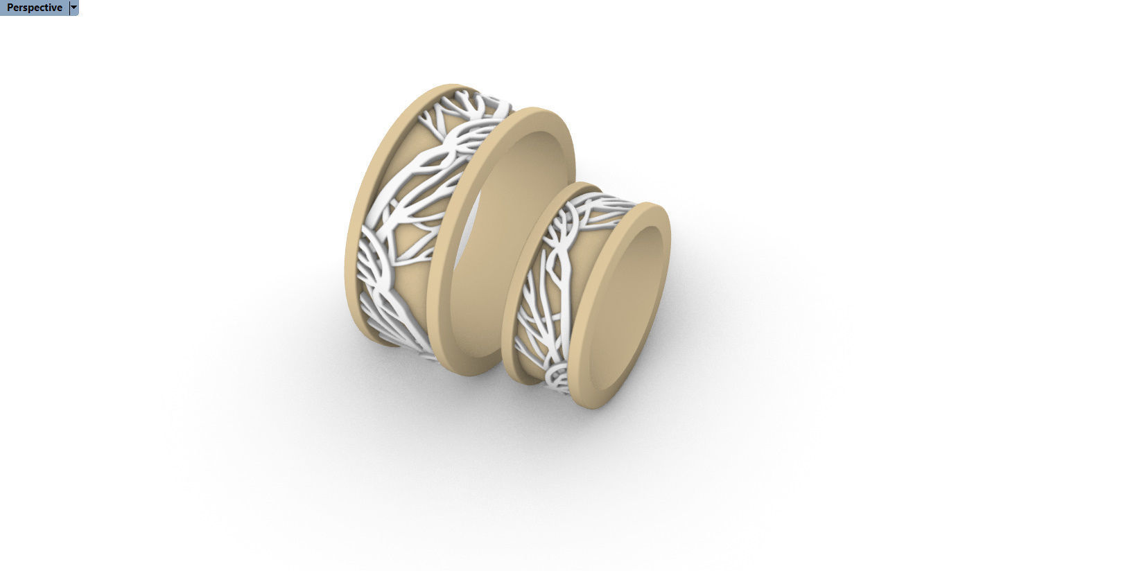 Wedding Rings With Tree Brenches 3D print model_5