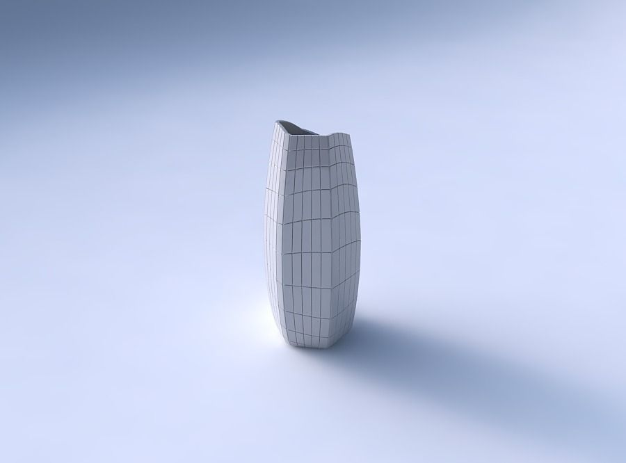 Vase arc hexagon with distorted grid plates 3D print model_3