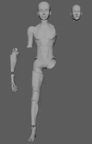 3D Printable Male BJD Ball Jointed Doll 3D print model