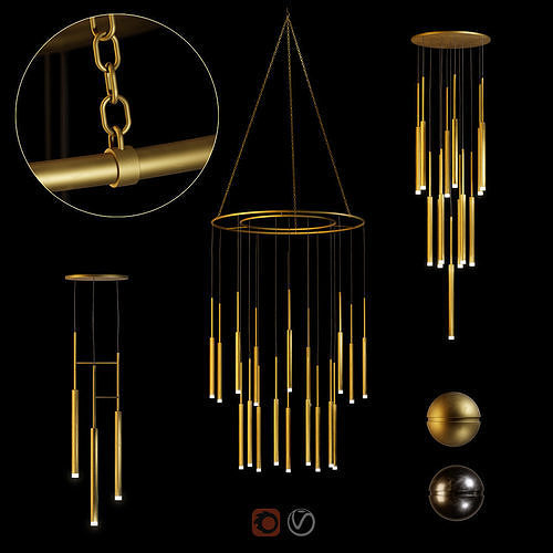 Grok lighting  Candle Chandelier 3D model