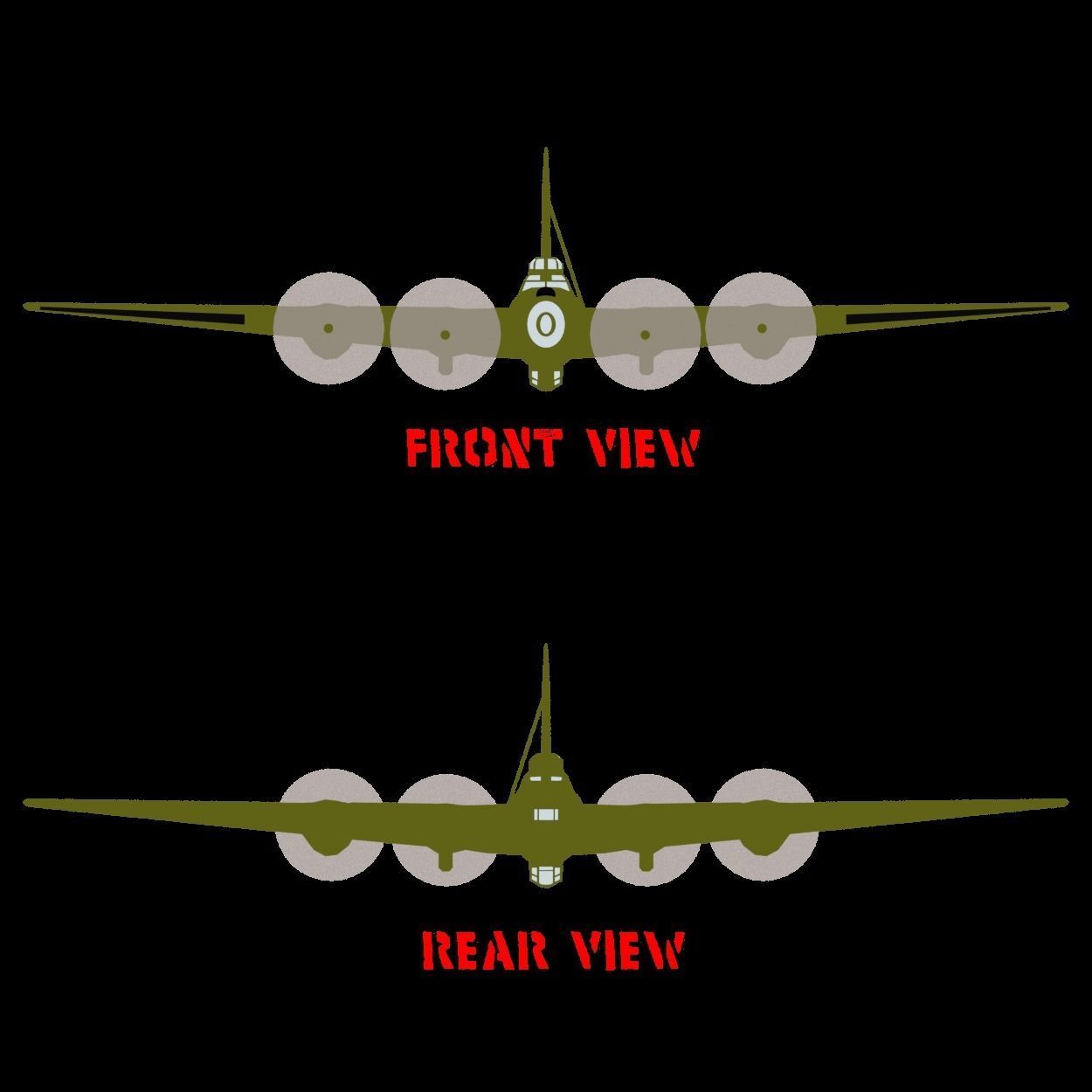 B 17 Flying Fortress 2D Cutout Low-poly 3D model_1