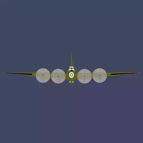 B 17 Flying Fortress 2D Cutout Low-poly 3D model