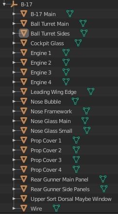 B 17 Flying Fortress 2D Cutout Low-poly 3D model_3