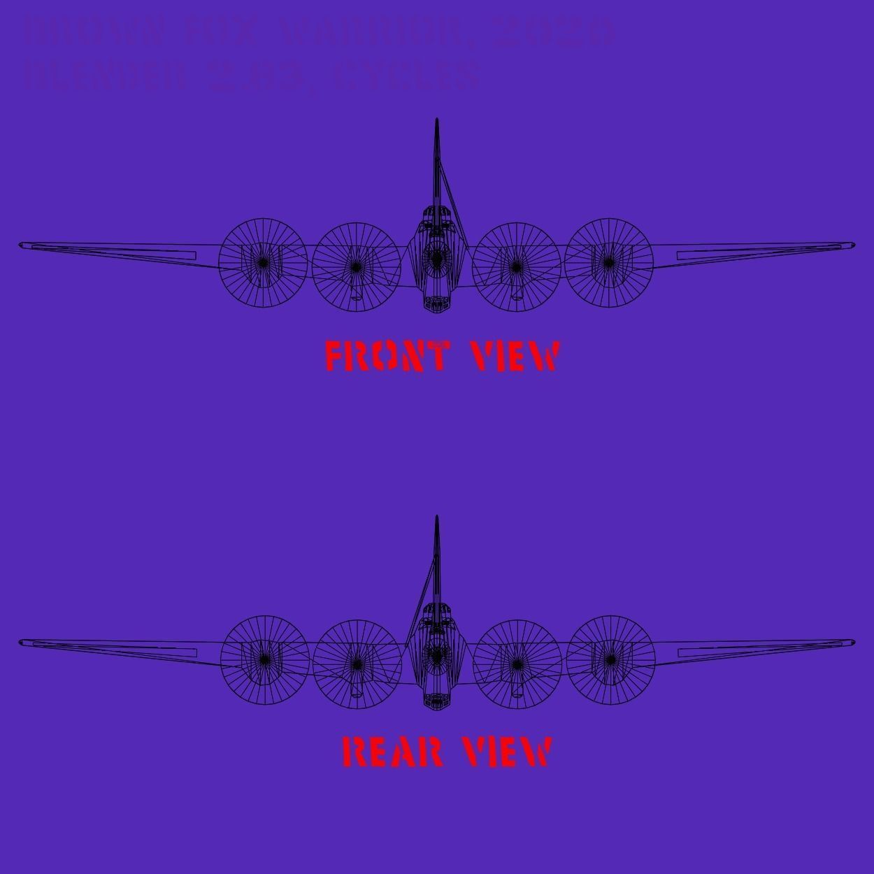 B 17 Flying Fortress 2D Cutout Low-poly 3D model_2