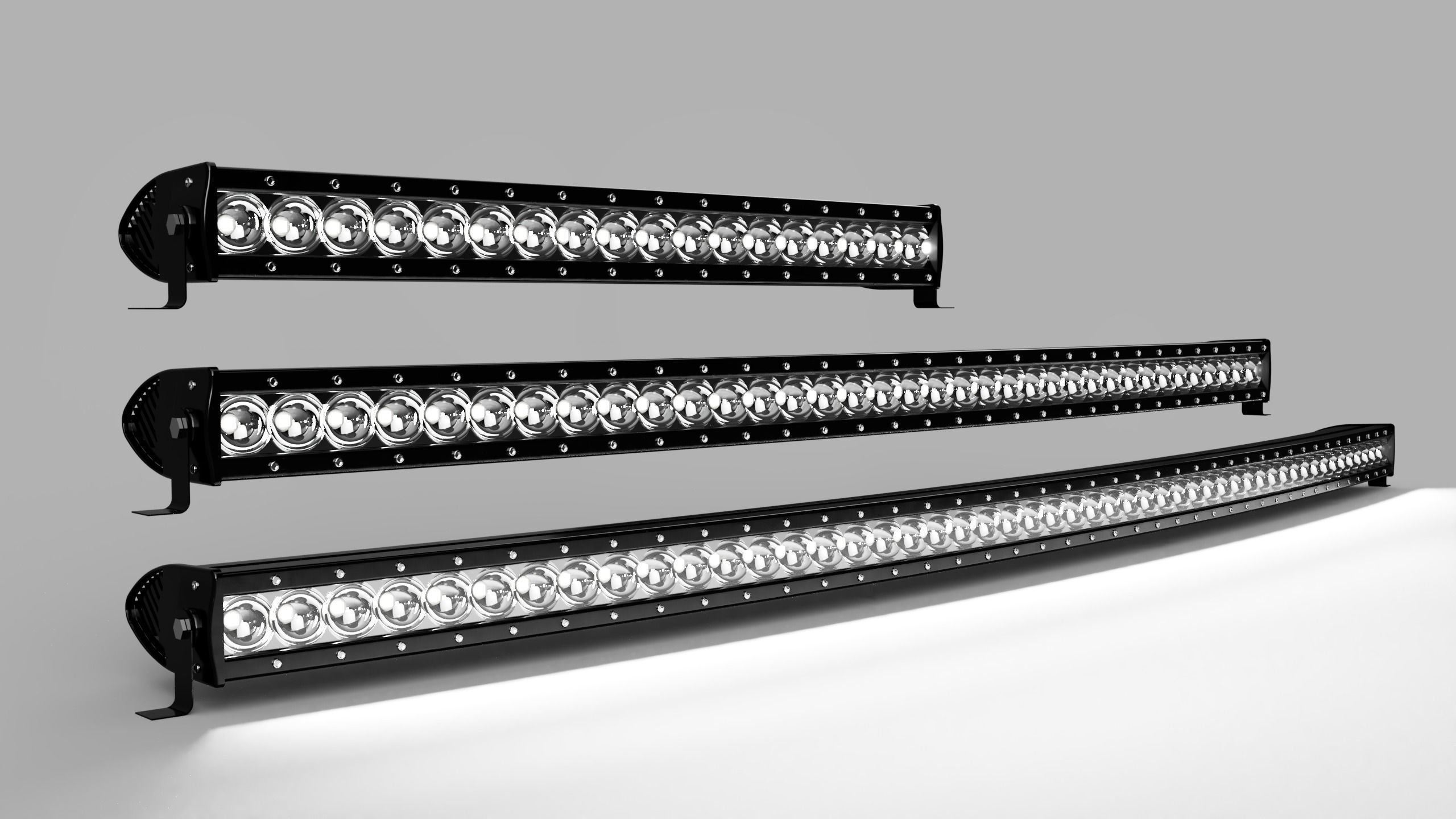 3D model 3 Curved light bars CGTrader