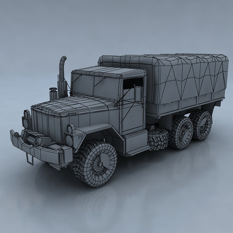M35A3c military truck in camouflage Low-poly 3D model_2