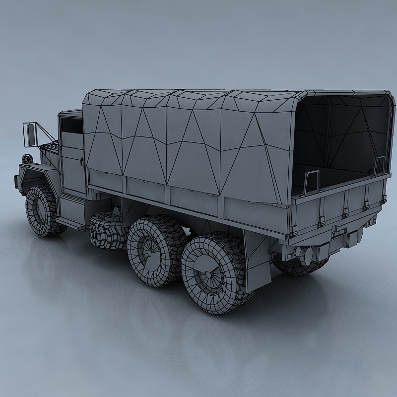 M35A3c military truck in camouflage Low-poly 3D model_3