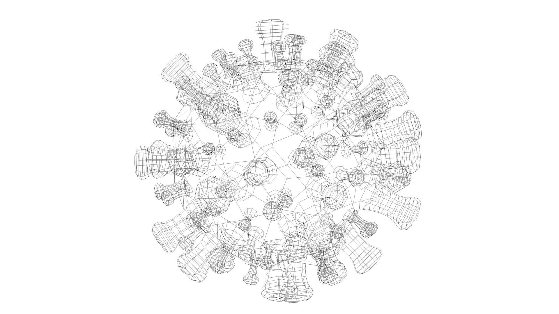 Influenza virus Low-poly 3D model_6