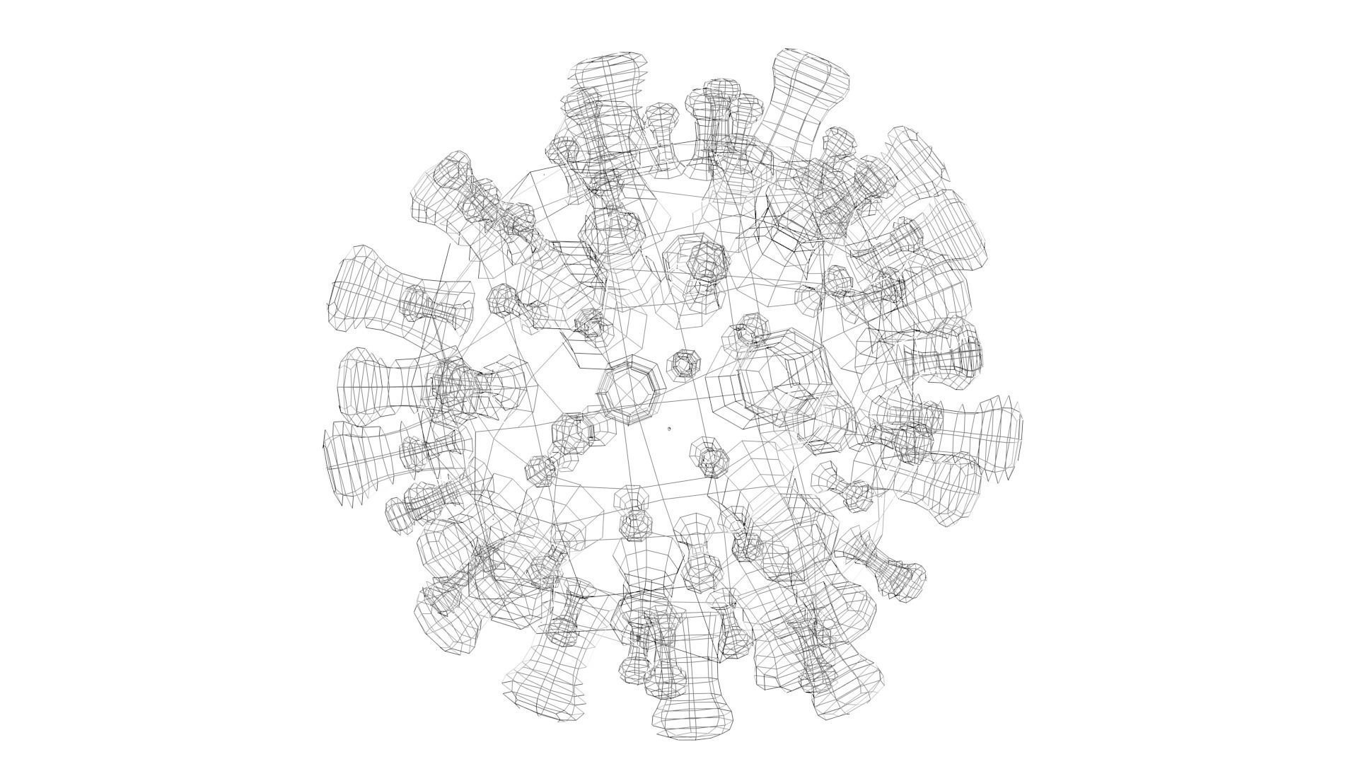 Influenza virus Low-poly 3D model_5