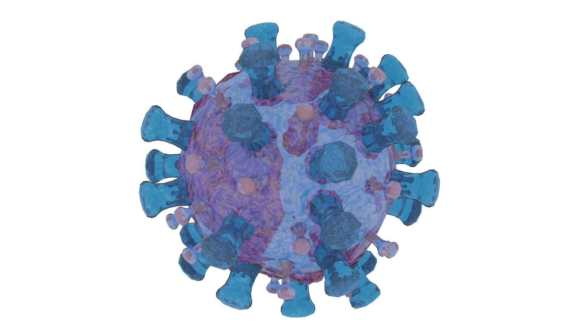 Influenza virus Low-poly 3D model_4