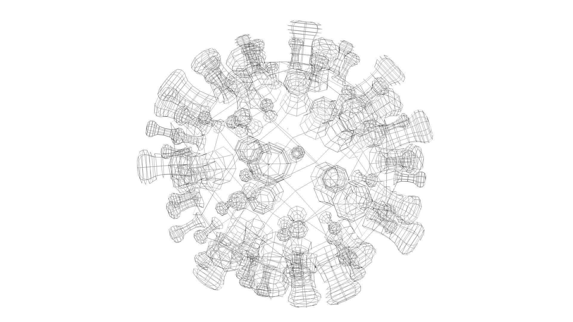 Influenza virus Low-poly 3D model_7