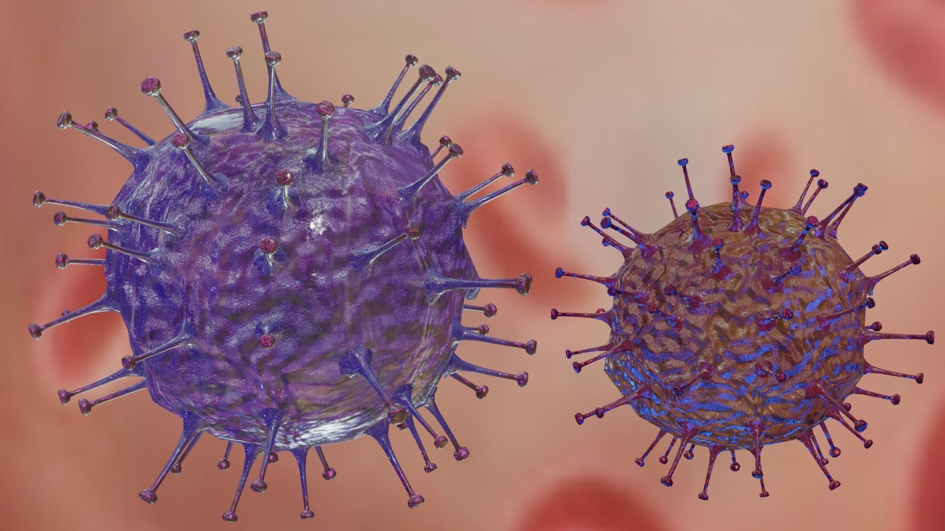 Rotavirus coronavirus in blood cell Low-poly 3D model_1