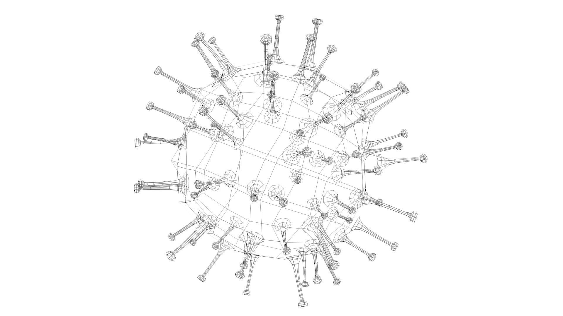 Rotavirus coronavirus in blood cell Low-poly 3D model_6