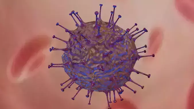 Rotavirus coronavirus in blood cell Low-poly 3D model