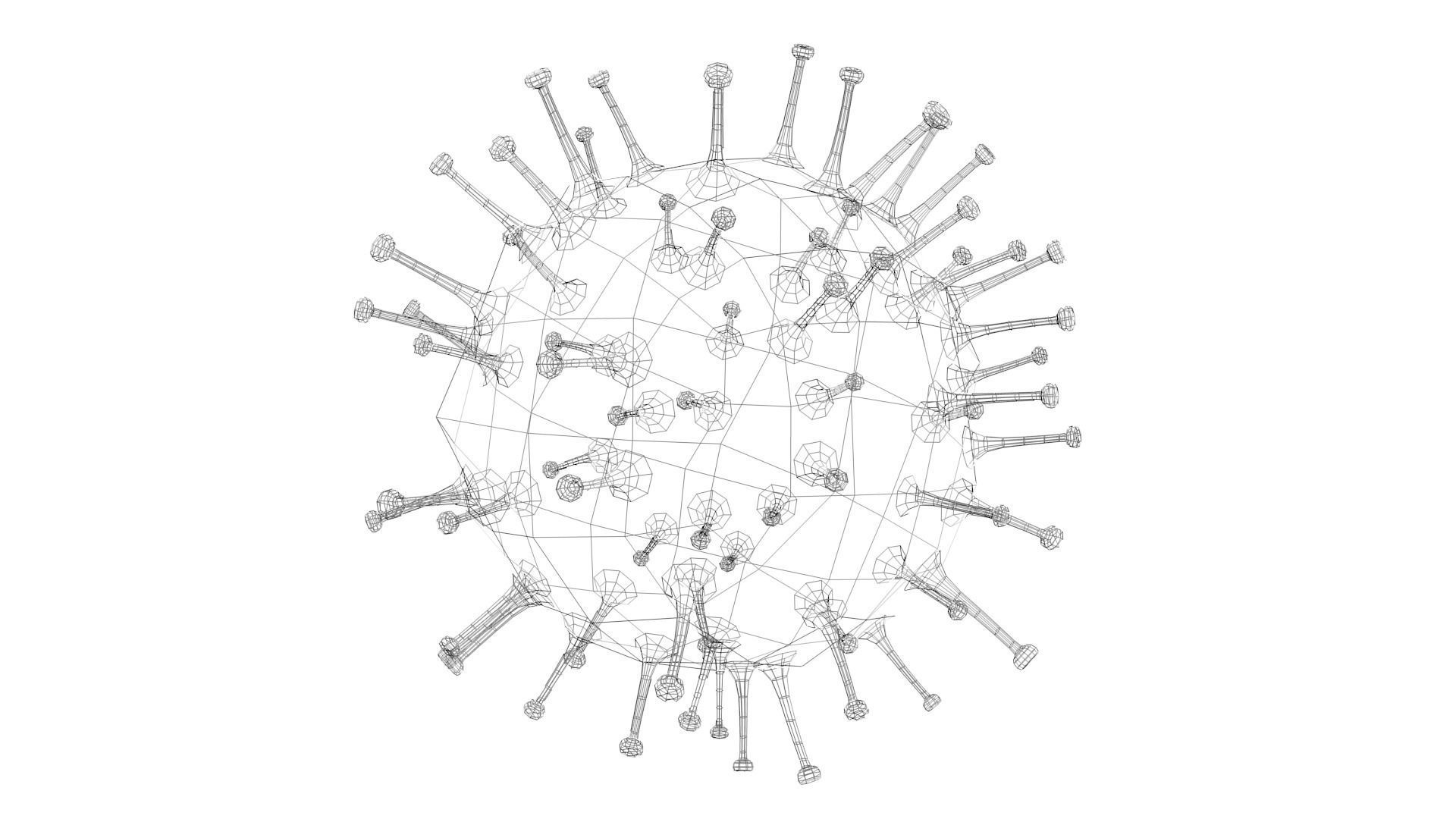Rotavirus coronavirus in blood cell Low-poly 3D model_7