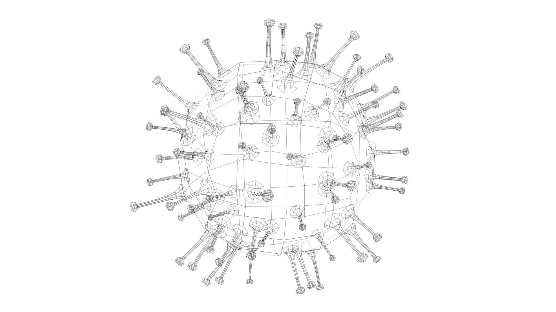 Rotavirus coronavirus in blood cell Low-poly 3D model_8