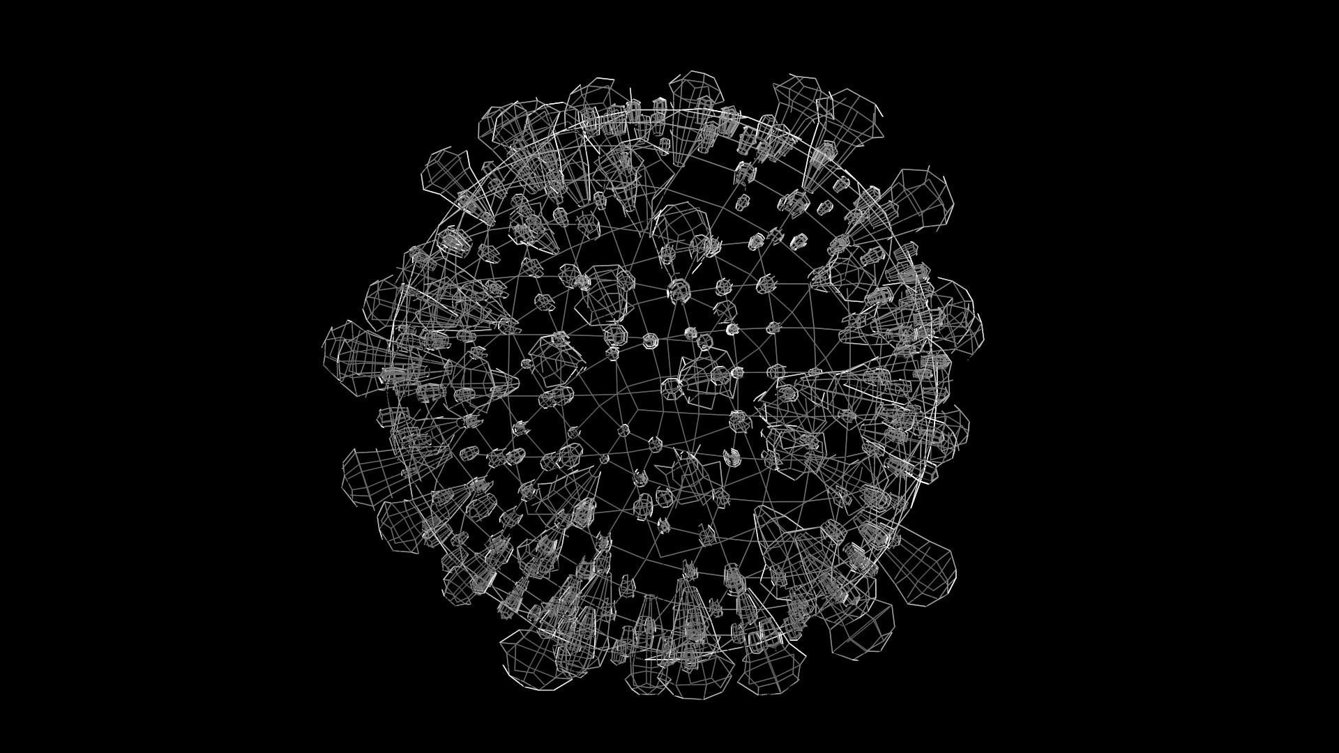 Coronavirus corona virus Low-poly 3D model_5