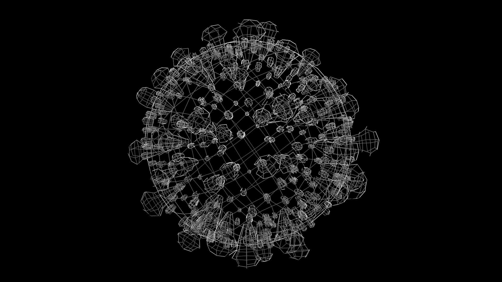 Coronavirus corona virus Low-poly 3D model_4