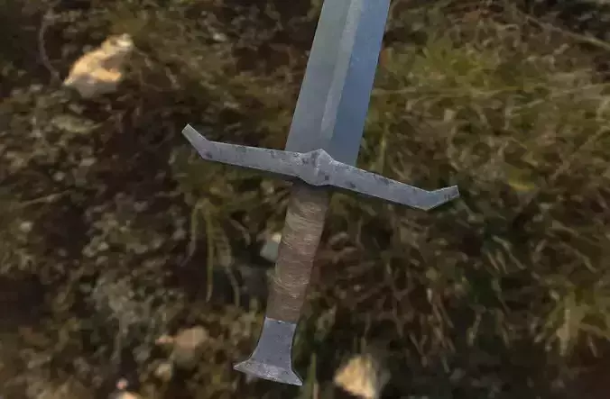 Sword Low Poly with texture in 1k 2k 4k Free low-poly 3D model