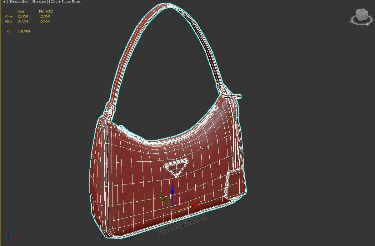 handbag prada shoulder bag Low-poly 3D model_12